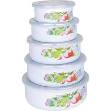 5PCS Enamel Storage Bowl Set 10-18cm